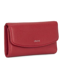 Riona Lucy Pebbled 2.0 RFID Small Flap Black & Red