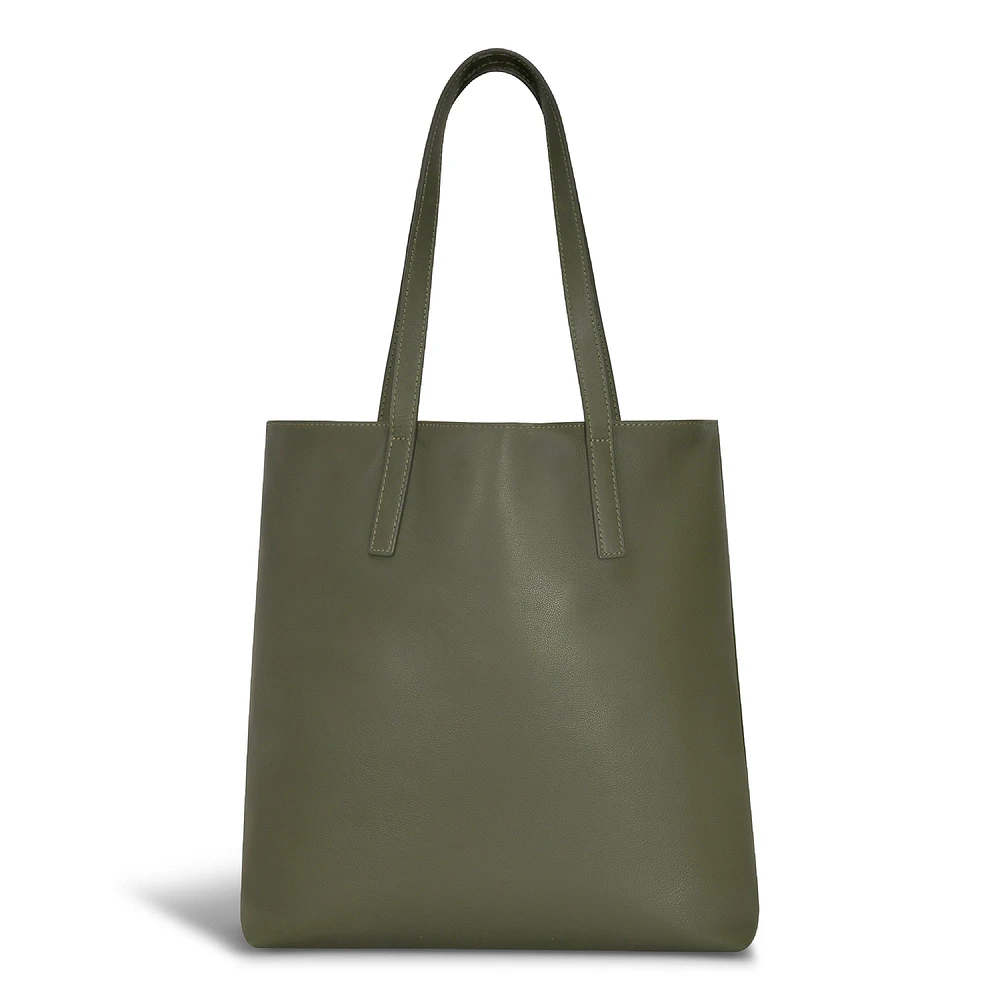 Onyx / Leather Vertical Tote *Drop Ship*