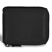 Onyx / Leather Zip Around Wallet *Drop Ship*
