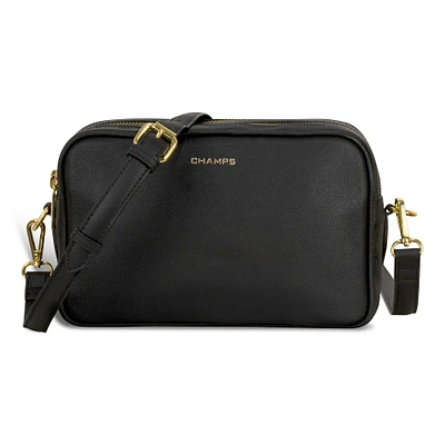 Gala / Leather Double-Zip Shoulder Bag *Drop Ship*