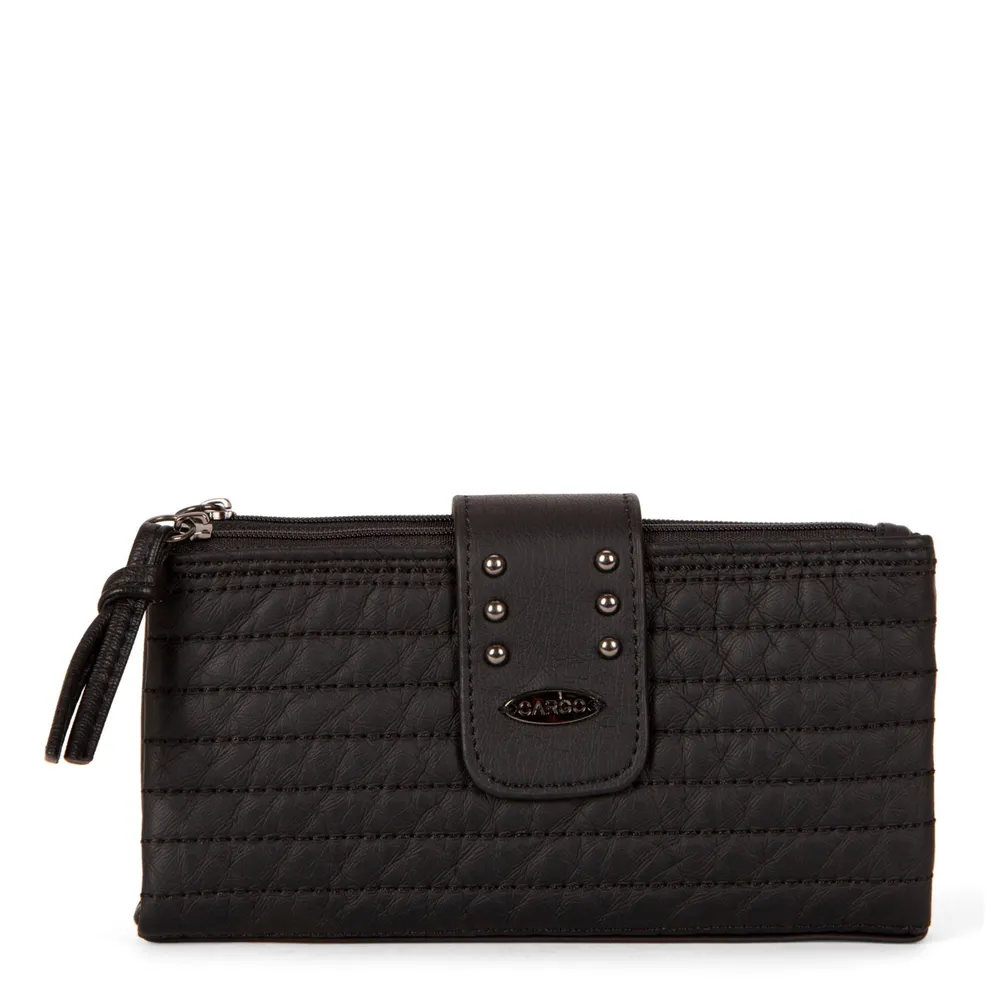 Bifold Quilted Wallet with Snap Closure