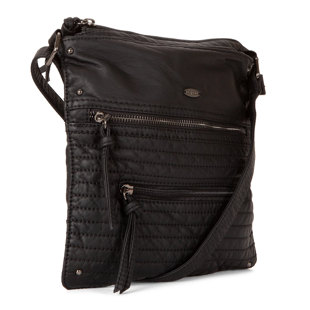 Petit sac à bandoulière multi-zip matelassé en similicuir