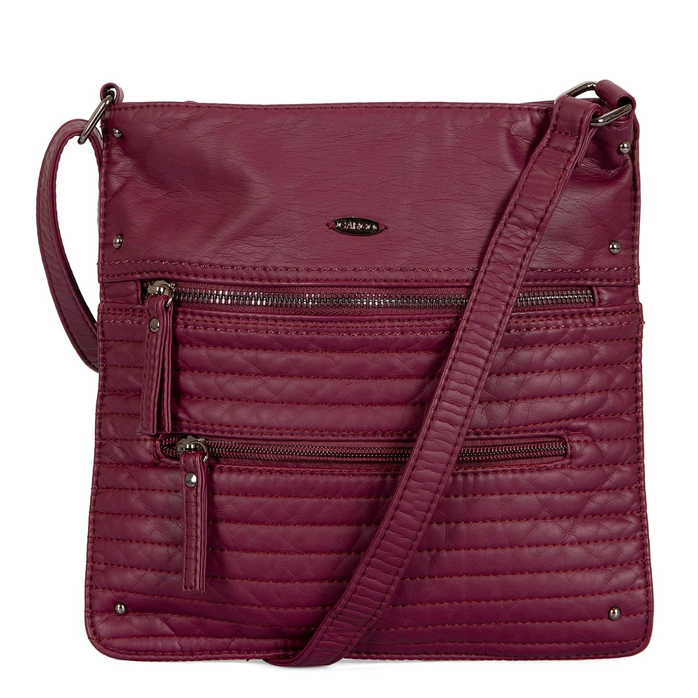 Petit sac à bandoulière multi-zip matelassé en similicuir