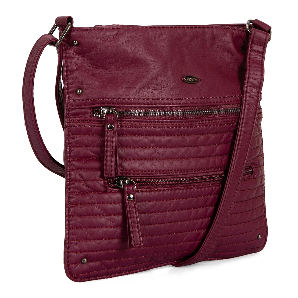 Petit sac à bandoulière multi-zip matelassé en similicuir