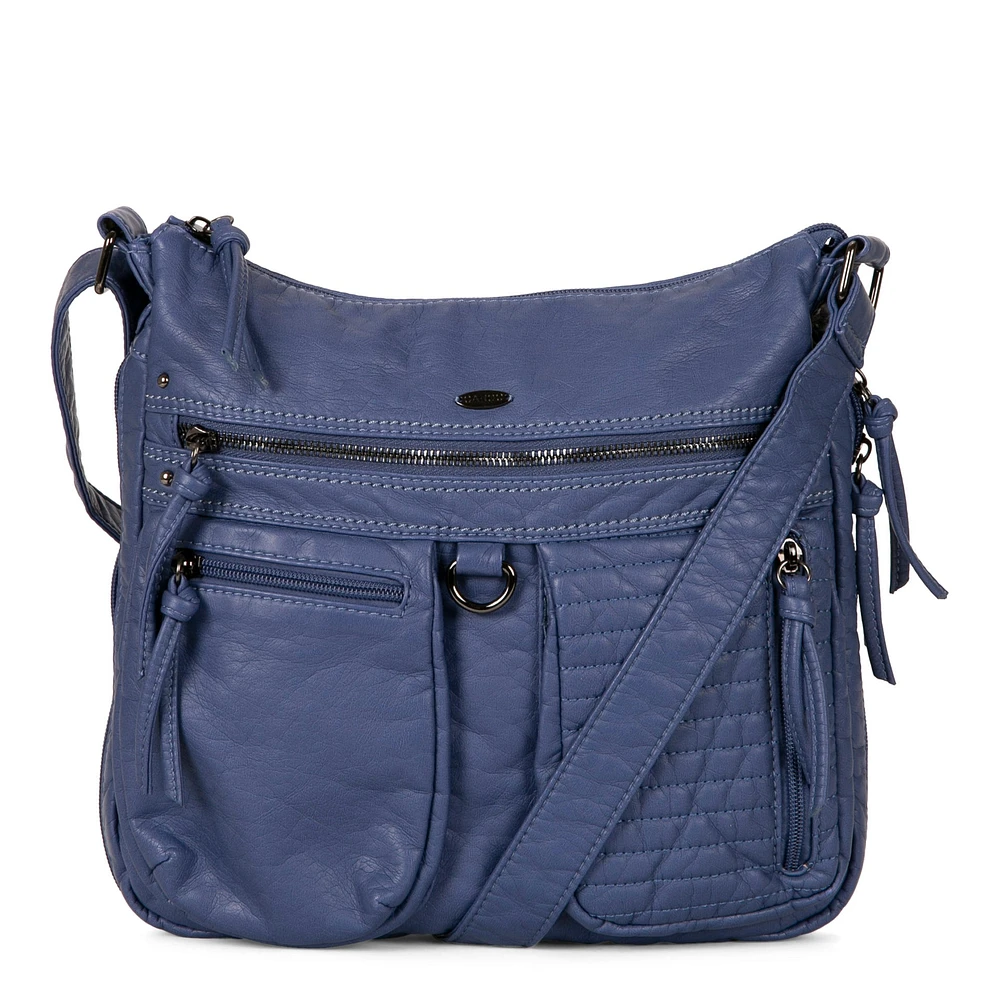 Sac à bandoulière extensible matelassé de taille moyenne avec poches avant