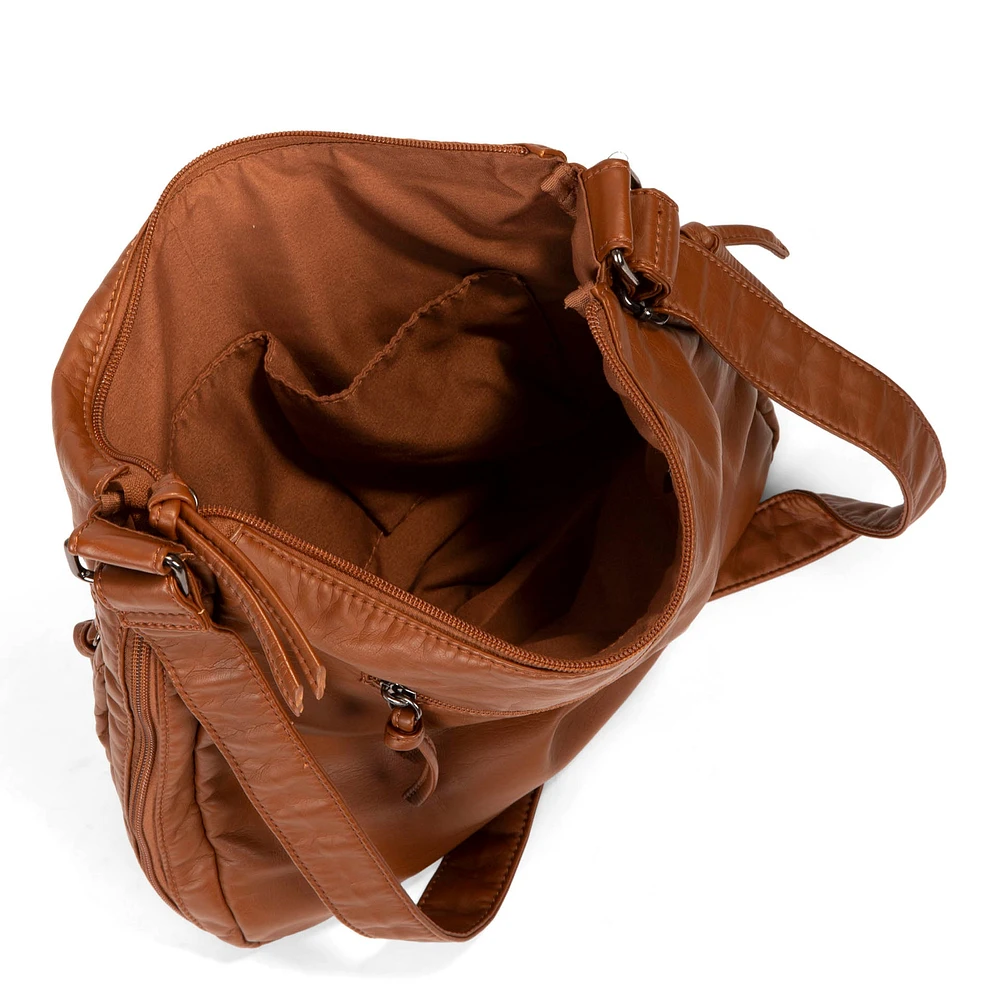 Sac à bandoulière extensible matelassé de taille moyenne avec poches avant
