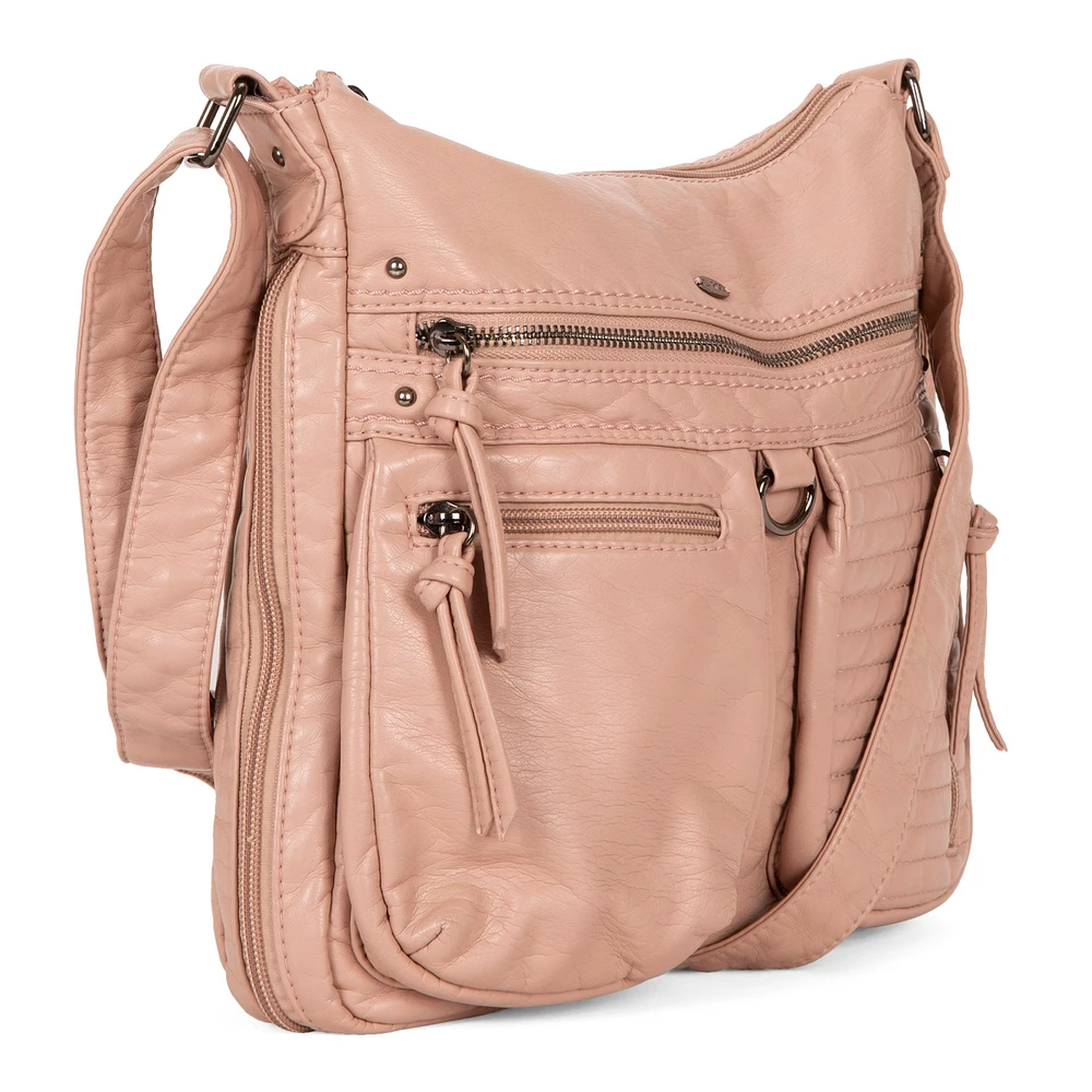 Sac à bandoulière extensible matelassé de taille moyenne avec poches avant