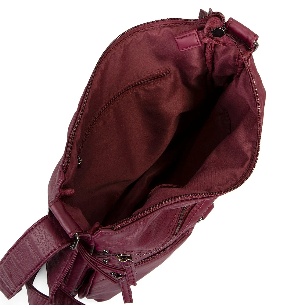 Sac à bandoulière extensible matelassé de taille moyenne avec poches avant