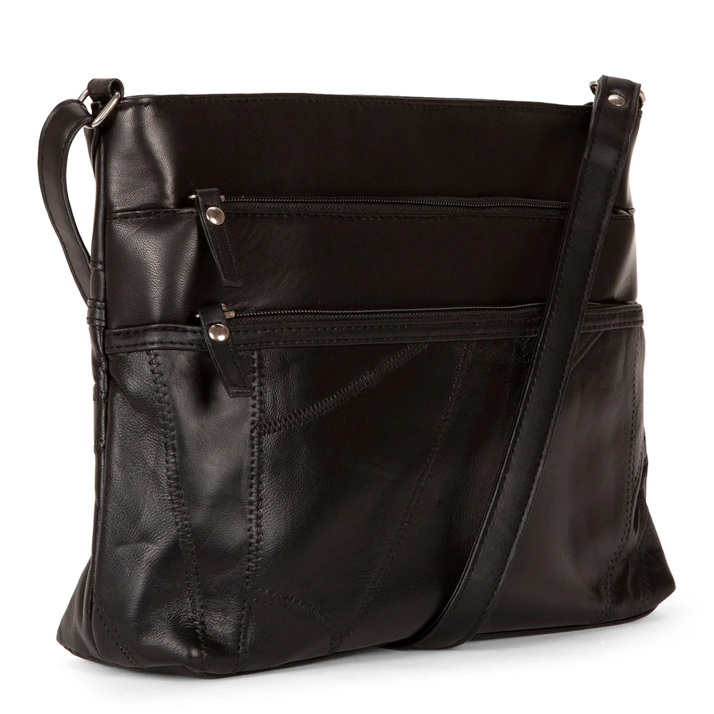 Sac à bandoulière en cuir Patch RFID