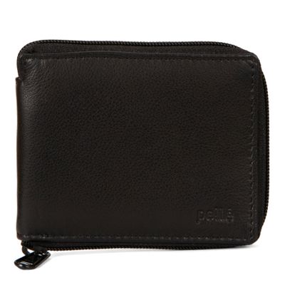 Leather Zip Around RFID Wallet