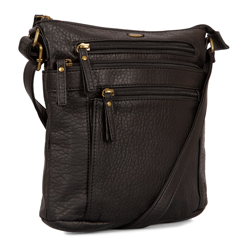 Sac à bandoulière grainé N/S