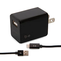 Câble de charge USB-A vers Lightning et chargeur mural 2,4 A