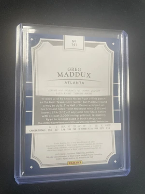 2017 National Treasures Baseball Greg Maddux Relic /99 #141