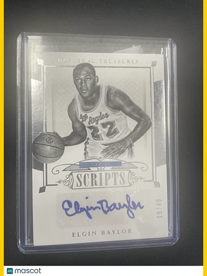 National Treasures Basketball Elgin Baylor Autograph /49 #SC-EB