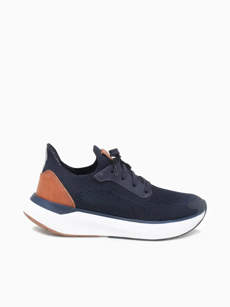 Miles Knit Laceup Navy