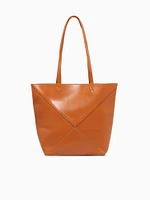 Geometric Tote Tan