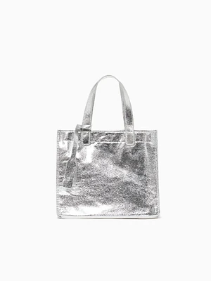 Metallic Sml Shopping Tote Silver