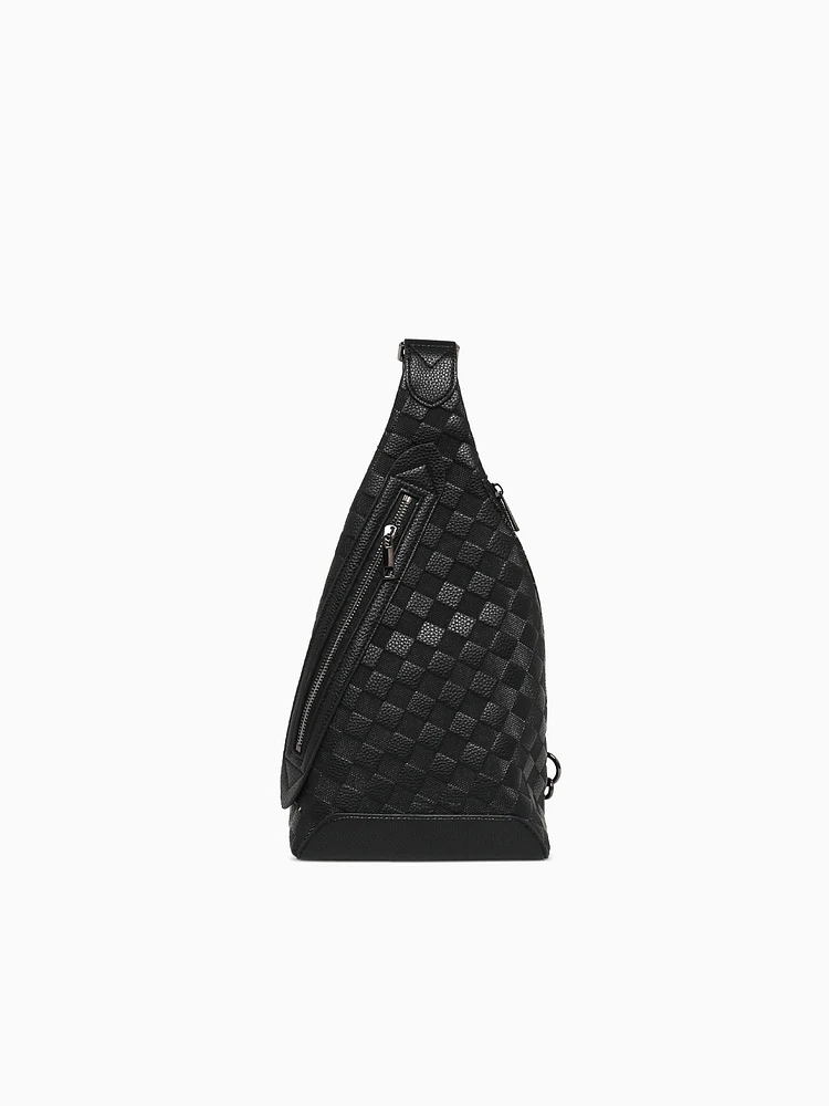 Checkered Body Bag Black