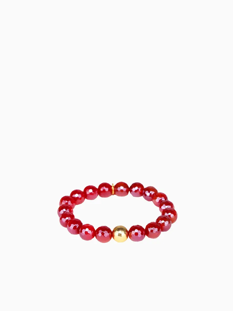 Mélange Beaded Bracelet - Scarlet