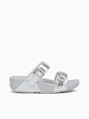 Lulu Adjustable Slide Silver Leather