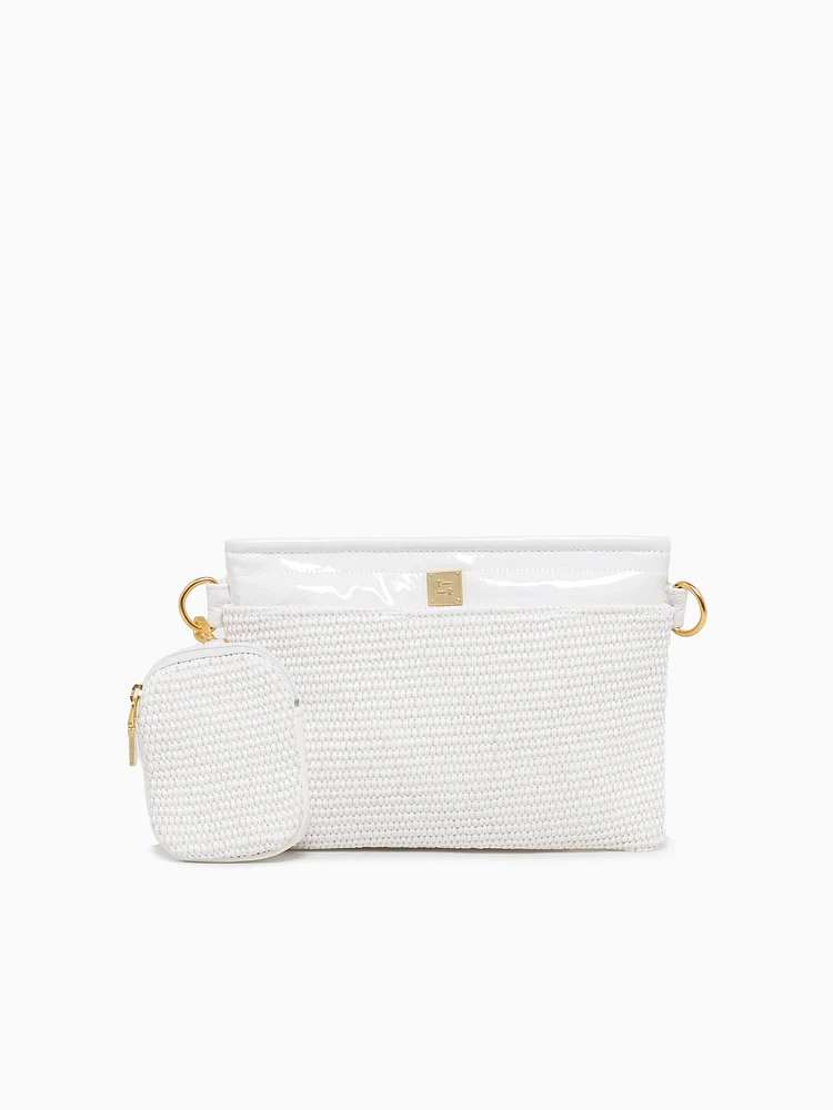 Downtown Crossbody White Raffia