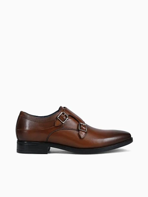 Gibbons Doublebuckle Monk Brown Leather