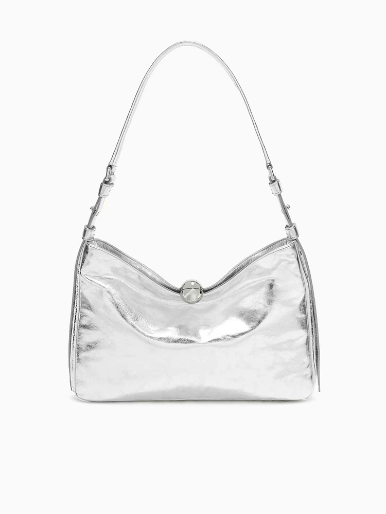 Furla Sfera Soft M Shoulder Bag Silver