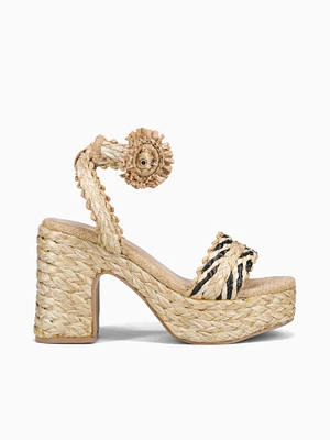 Kaira Beige Black raffia