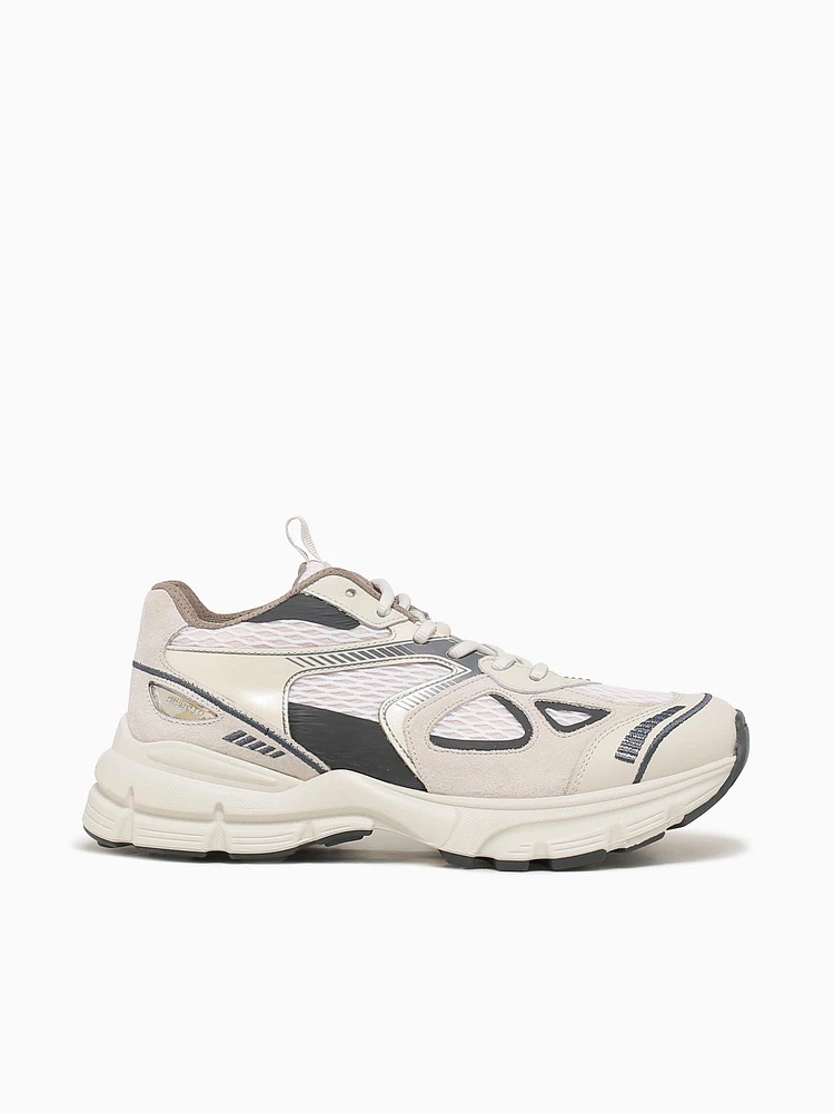 Marathon Runner Beige Dark grey leather