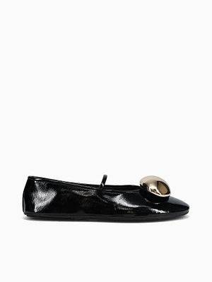 Balleorn Black Brown crinkle patent