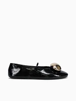 Balleorn Black Brown crinkle patent