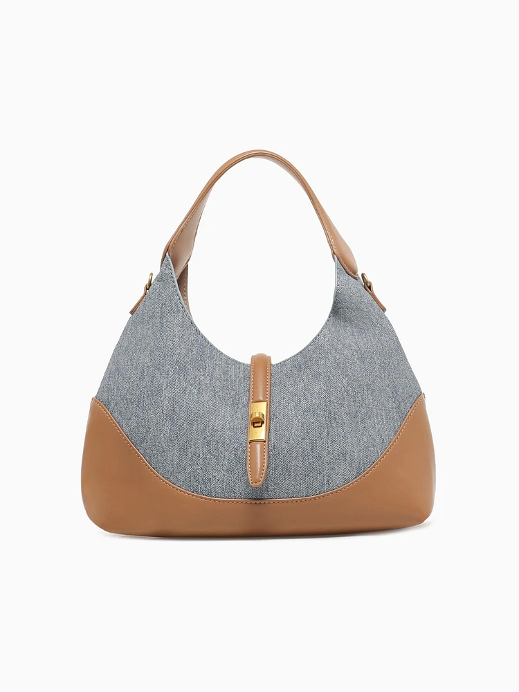 Jackie Shoulder Bag Blue Tan