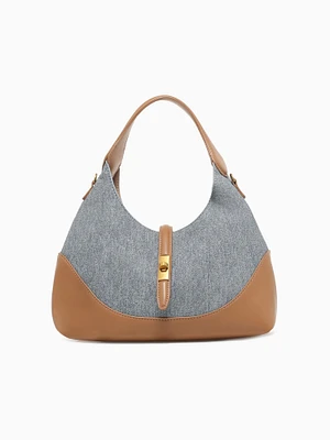 Jackie Shoulder Bag Blue Tan