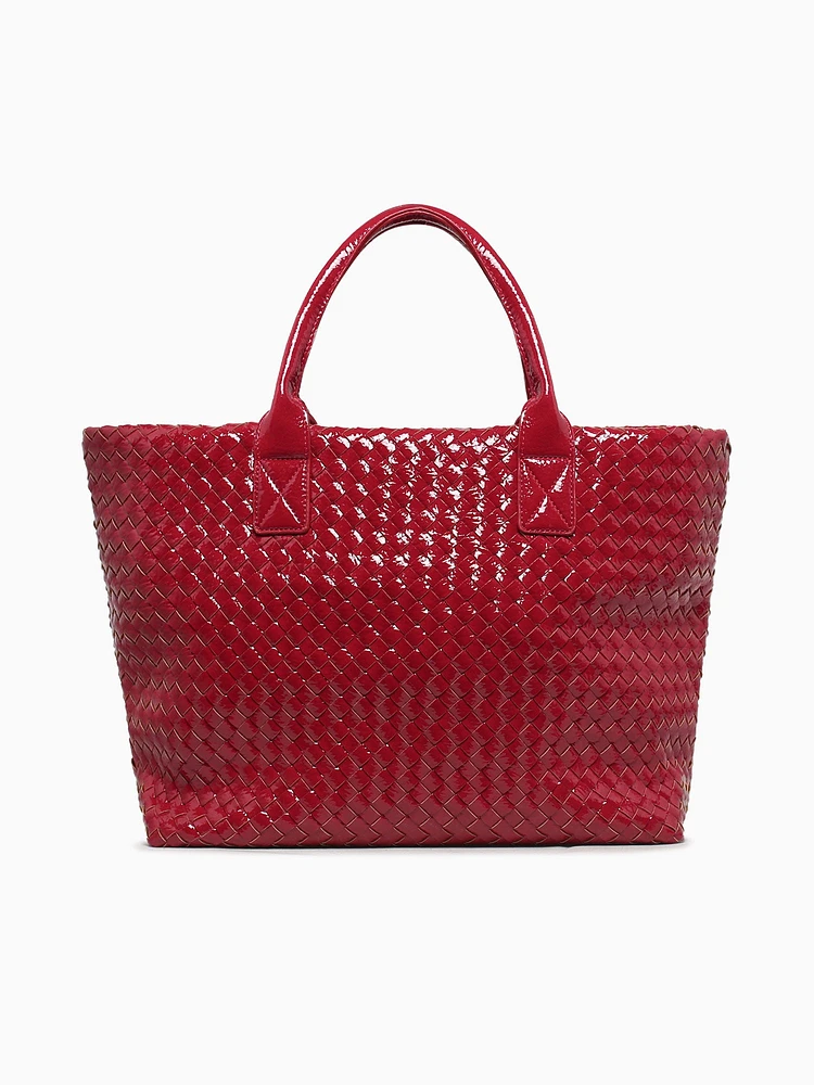 Woven Tote Red Pat