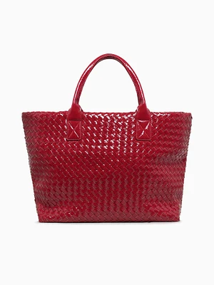 Woven Tote Red Pat
