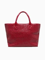 Woven Tote Red Pat