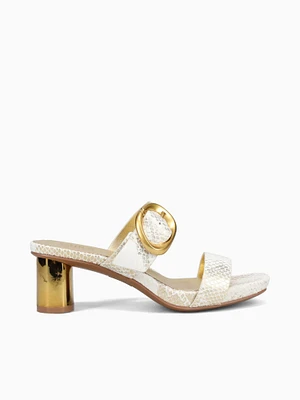Ida White Gold Leather