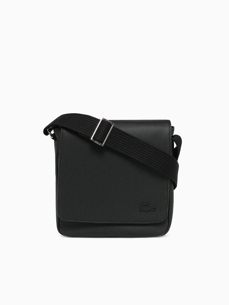 Pique Flap Shoulder Bag Noir