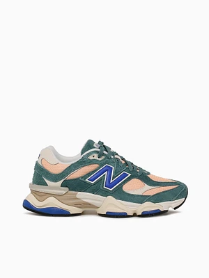 9060 Teal Peach suede