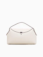 Valia Top Handle White Leather