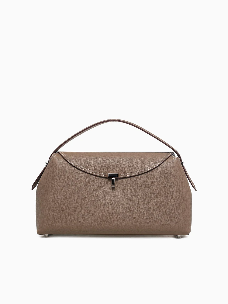 Valia Top Handle Dark Taupe Leather