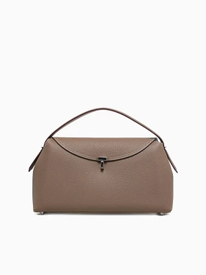 Valia Top Handle Dark Taupe Leather