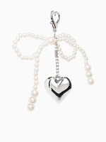 Pearly Bow Heart charm