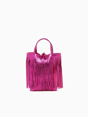 Shopper Mini Laminato Fucsia