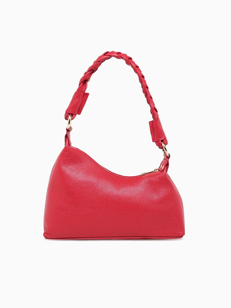 Marley Braid Shoulder Bag Rosso Fuoco