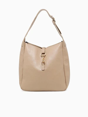 Sheila Hook Shoulder Bag Beige Scuro