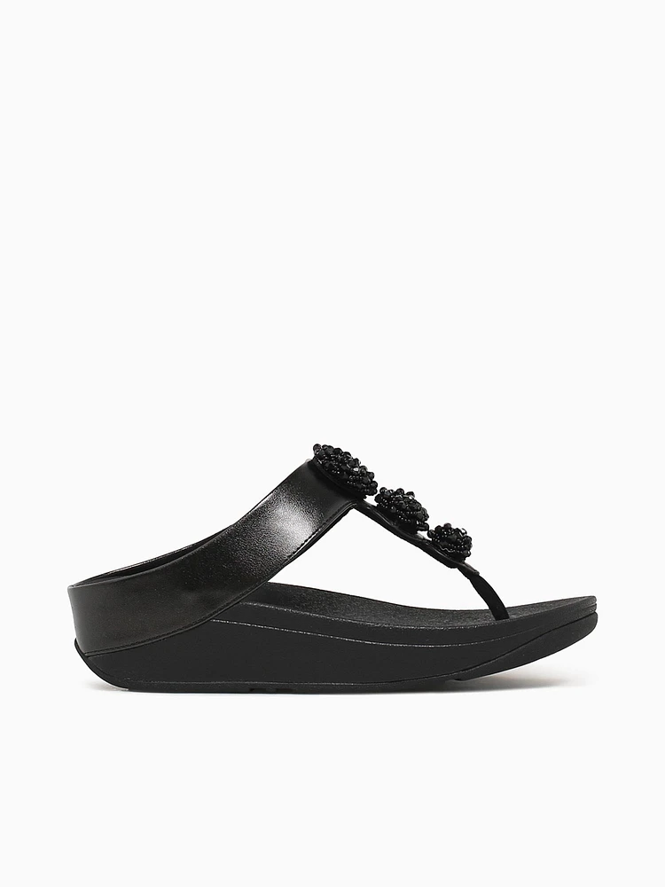 Fino Beadiebotton Metallic Black Leathe