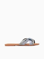 994p Blue Leather Raffia