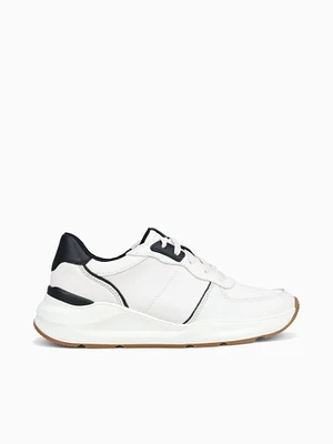 Blossom White Black leather