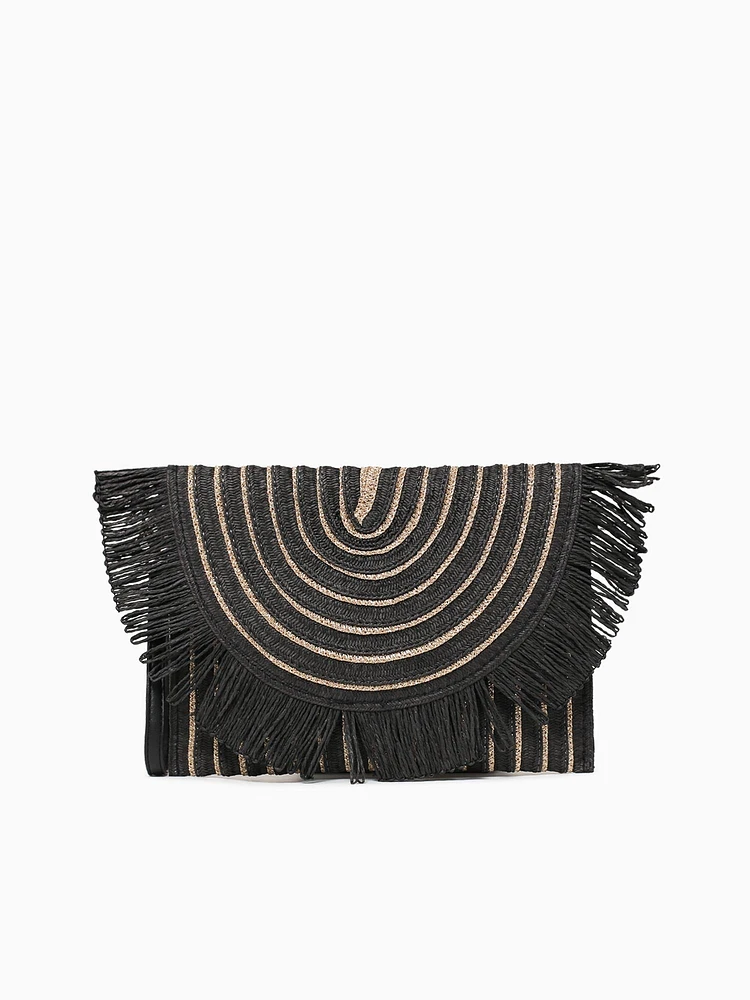 36315 Katie Casual Clutch Black Gold